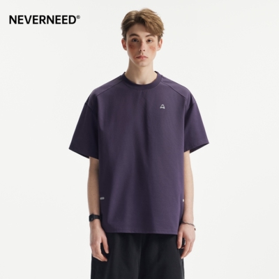 NEVERNEED美式印花圆领T恤男女