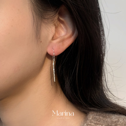 手工款【碎银几两】通体s925纯银碎银子耳钉耳线小众千金感配饰