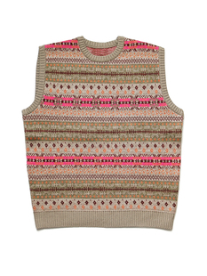 现货 小众日系复古Kapital Vintage平田 针织毛衣条纹马甲背心