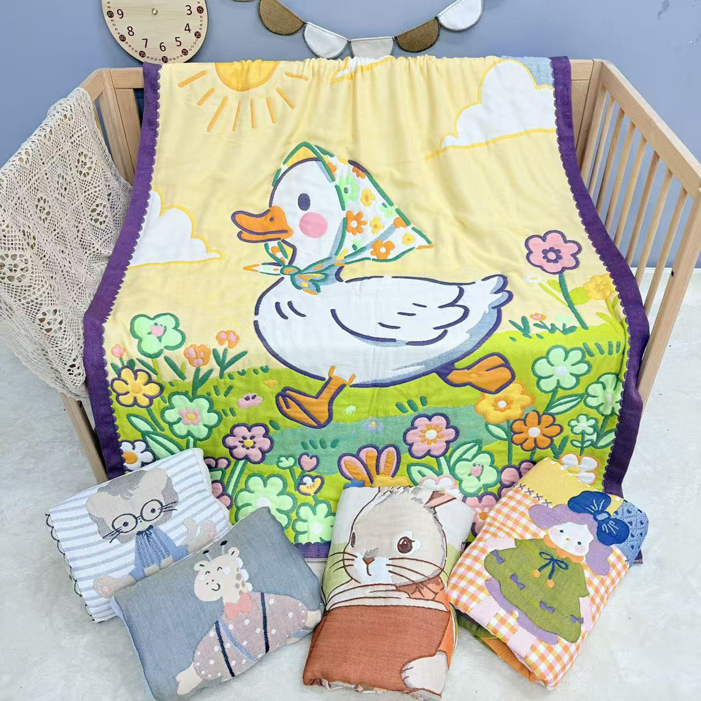 新款纯棉纱布盖毯空调被夏凉被儿童泡芙被子卡通柔软亲肤午睡毯子,床上用品,化纤被,淘宝优惠券,粉丝福利购,淘宝优惠卷