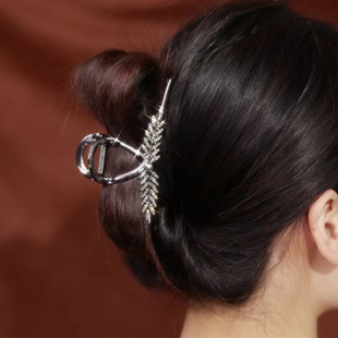 气质麦穗发夹女抓夹后脑勺高级感古风发卡夹子头饰鲨鱼夹2025新款
