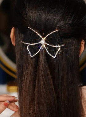 轻奢饰品蝴蝶结头饰女洋气高端发夹女后脑勺顶夹发卡网红2026新款