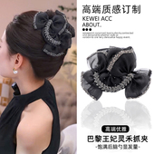 AB面巴黎王妃蝴蝶结抓夹女高级感2025新款 鲨鱼夹大号发量多发夹女