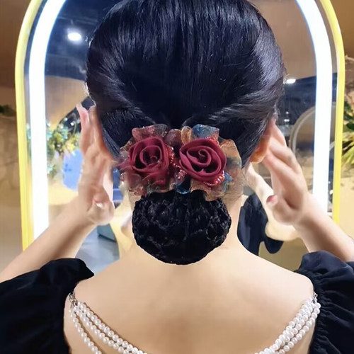 韩式头花网兜2026年新款盘发神器