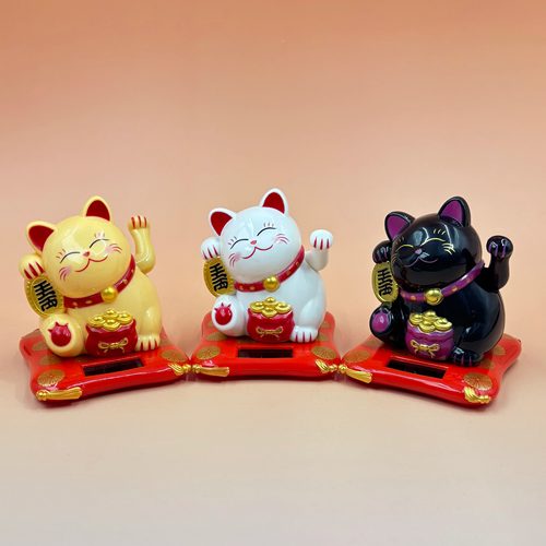 太阳能招财猫汽车载内饰摆件