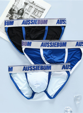 aussiebum男士低腰网孔高开叉运动三角内裤头透气性