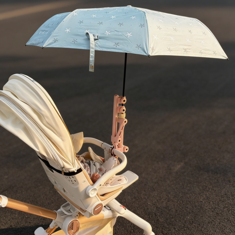 婴儿推车遮阳伞固定器遛娃神器雨伞支架支撑架万向夹宝宝车露营车