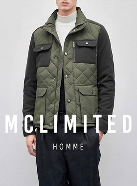 Mclimited-8069 男士多口袋工裝風棉服 客供功能性面料 菱形格