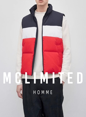 MCLimited / 進口梭織面料 80鴨絨加厚男士撞色立領羽絨馬甲 8048
