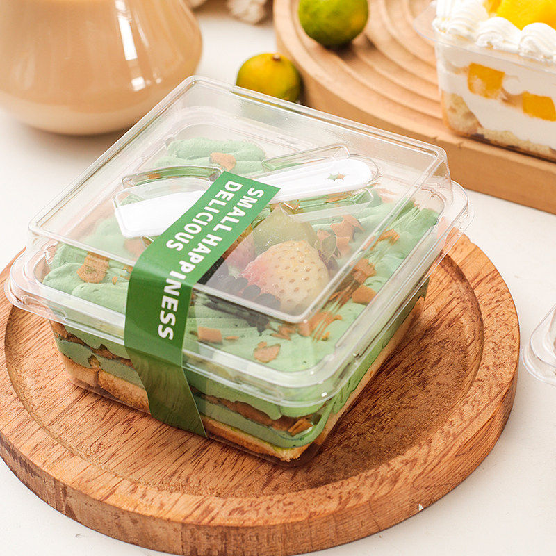 方形透明加高盖蛋糕包装盒带勺一次性甜品豆乳打包盒千层慕斯盒子,厨房/烹饪用具,点心包装盒/包装袋,淘宝优惠券,粉丝福利购,淘宝优惠卷