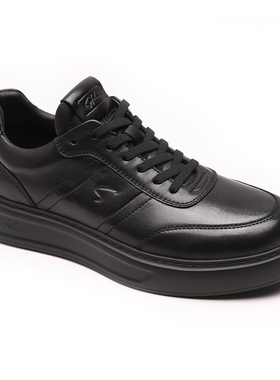 沙驰男鞋2025秋冬季新款运动休闲鞋男真皮厚底板鞋皮鞋Z12A7B0087