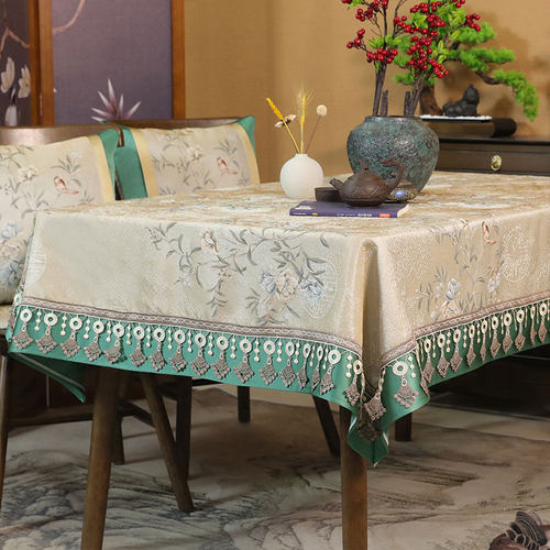 新中式高档刺绣餐桌布