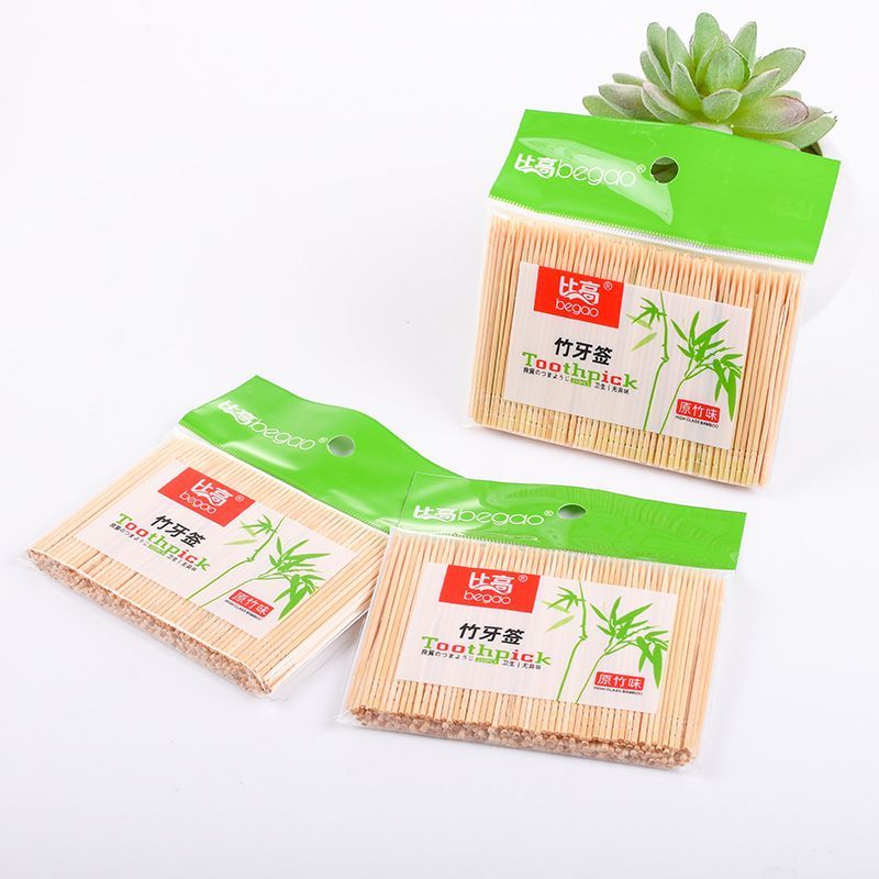 纯天然竹牙签500只独立装消毒