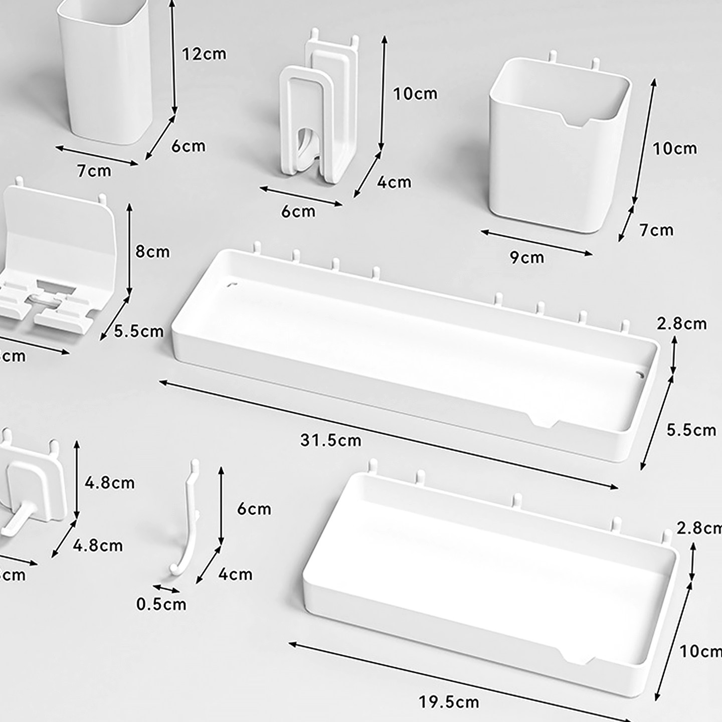 30孔距圆孔金属洞洞板专用配件通用挂钩收纳盒透明盒搁板方盒夹子,住宅家具,搁板/置物架/家用陈列架,淘宝优惠券,粉丝福利购,淘宝优惠卷