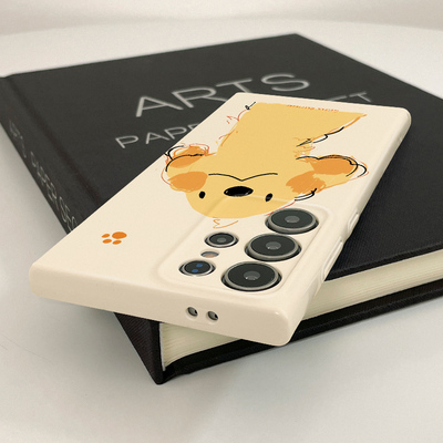 爪子英文金毛新款菲林壳s23+硬壳适用三星s24ultra华为OPPO苹果VIVO手机壳s22十/s21/a54/note10plus的保护套