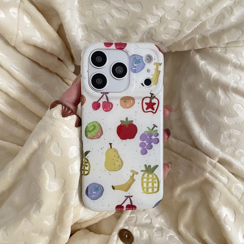 彩色水果适用于苹果IPHONE17PROMAX手机壳16pm新款15超火14不会撞壳可爱防摔硅胶超好看巨漂亮外壳