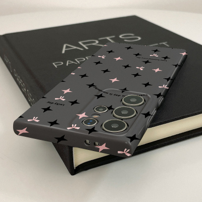 黑星粉星蝴蝶新款菲林壳s23+硬壳适用三星s24ultra华为OPPO苹果VIVO手机壳s22十/s21/a54/note10plus的保护套