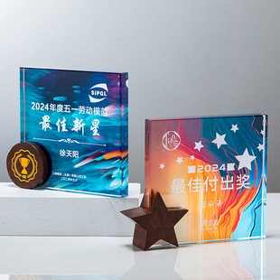 水晶奖杯订做奖牌订做优秀奖年会经销商会员战略合作伙伴牌匾