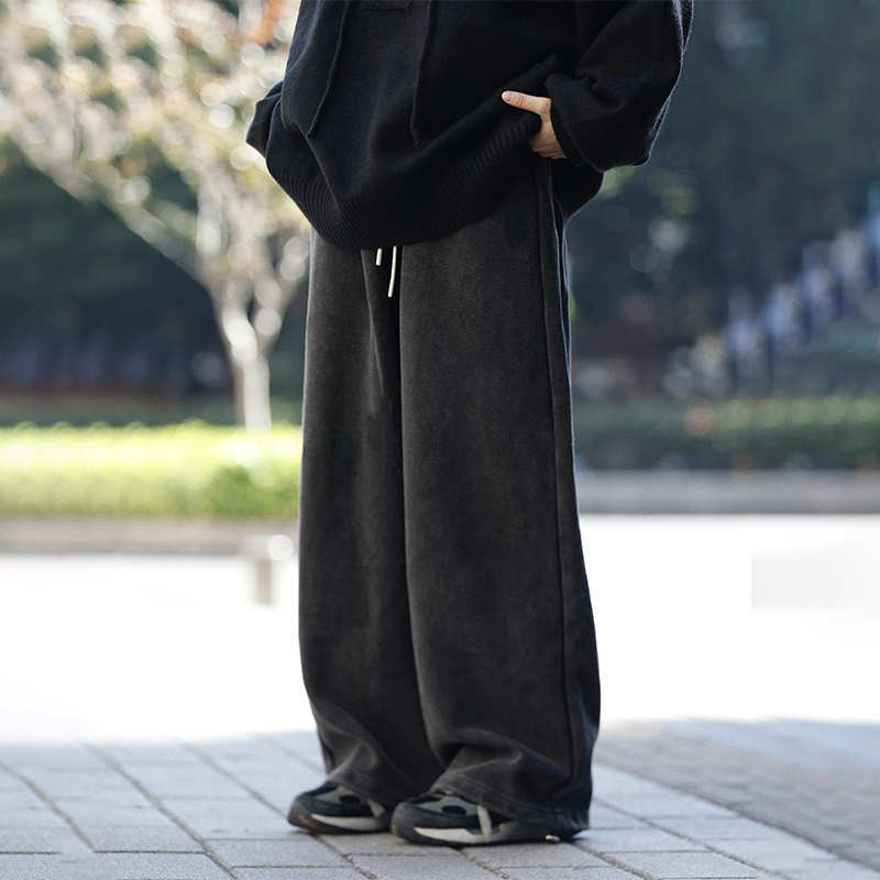 阿于呆长裤抽绳日系做旧休闲裤