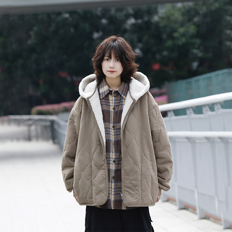 阿于呆加厚冬季两面穿棉衣保暖