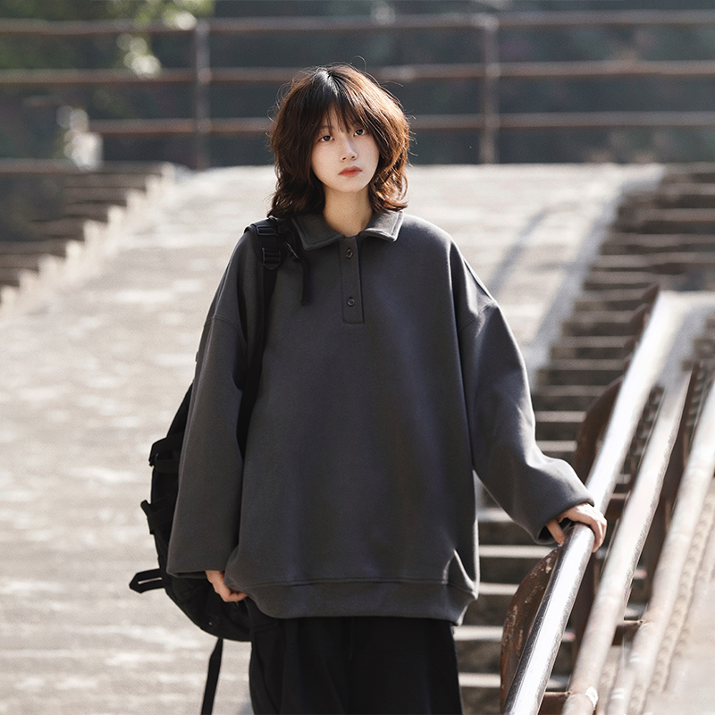 阿于呆420g重磅基础Polo领卫衣
