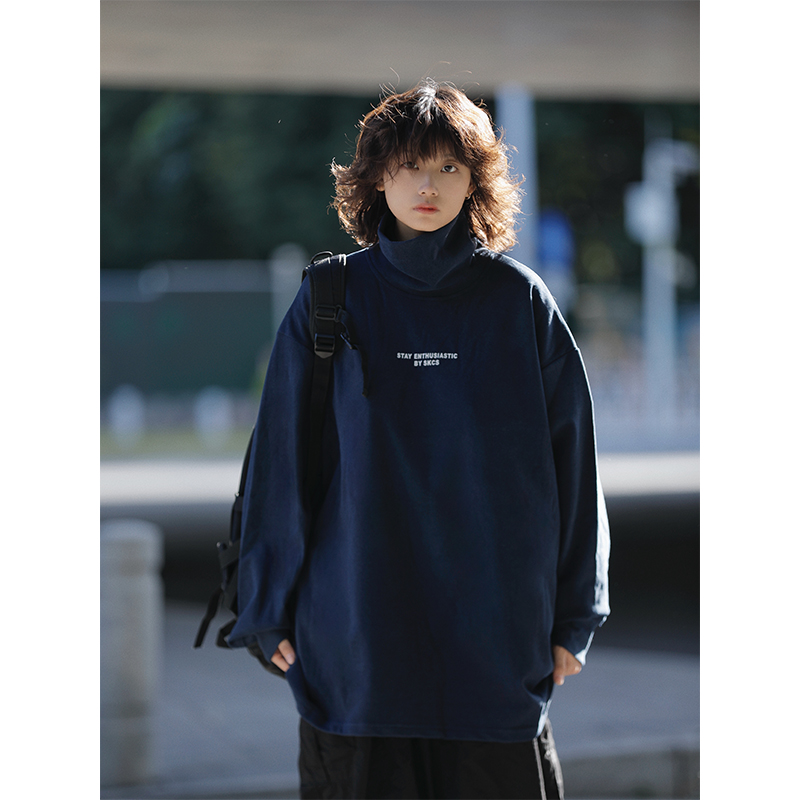 立领日系打底衫长袖T恤