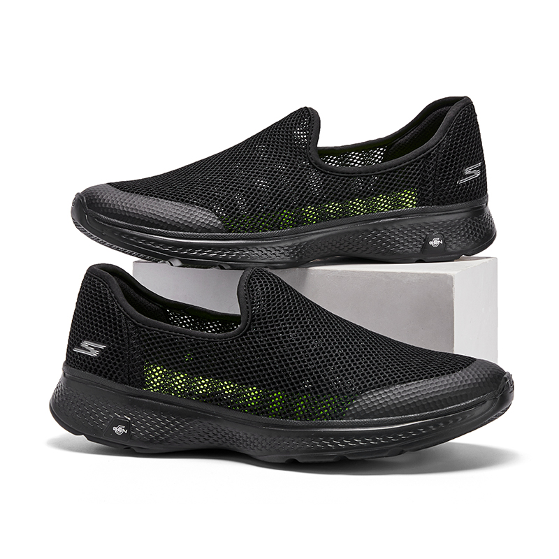 夏季新款男鞋一脚蹬软底轻便缓震镂空透气中老年健步休闲运动鞋