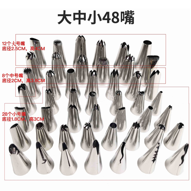 不銹鋼裱花嘴小中大號套