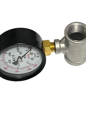 -0.1-0mpa真空表三通 60-63mm两边内螺纹PT3/4六分1/2四分3/8三分