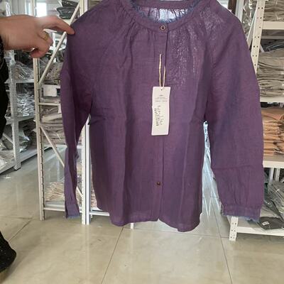 色织汉麻圆领衬衣 QY66021