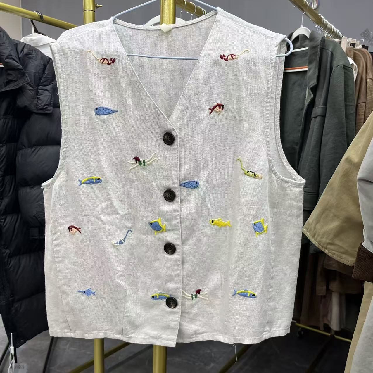 汉麻刺绣马甲 DY821