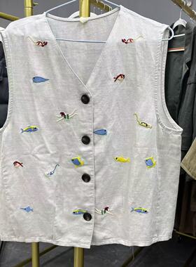 汉麻刺绣马甲 DY821