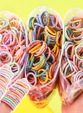 彩色儿童扎头绳女宝不伤发小圈皮筋女孩儿发绳头绳高弹力发圈发饰