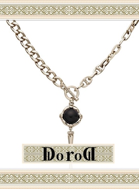D L O R O L D家高端黑玛瑙项链轻奢高级感冷淡风重工链条项链女