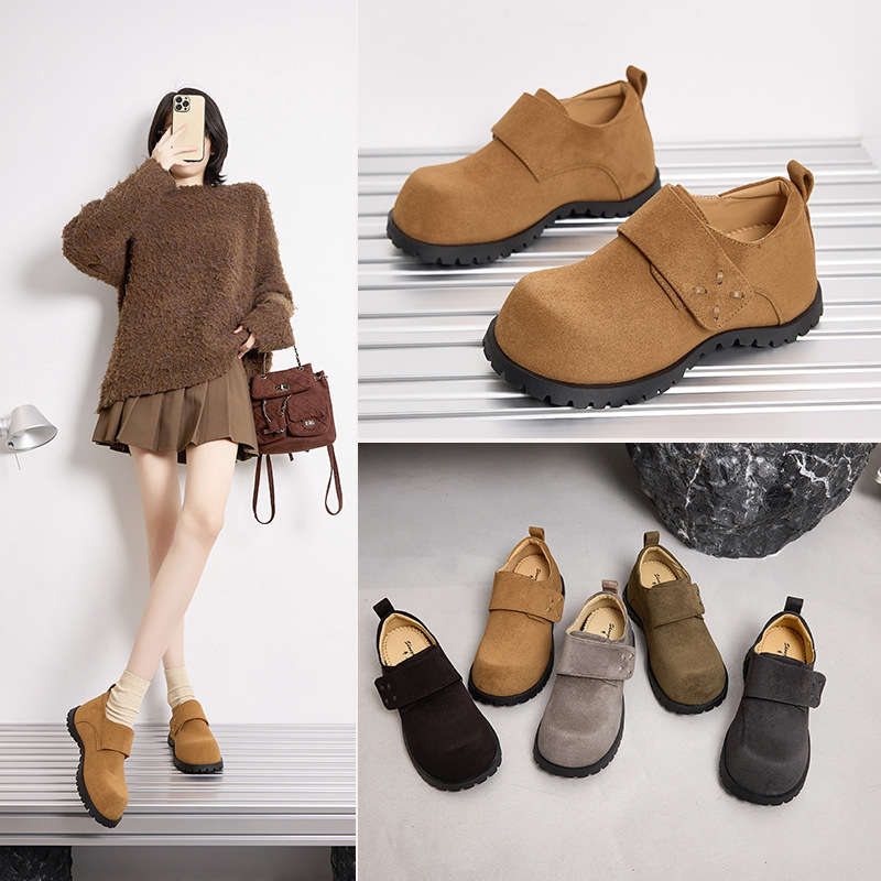 小羊轻奢勃肯鞋2026新春款女真皮复古绝美厚底小个子增高全包单鞋