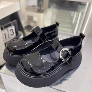 真皮厚底玛丽珍鞋女2025春季新款大头增高jk小皮鞋日系洋气乐福鞋