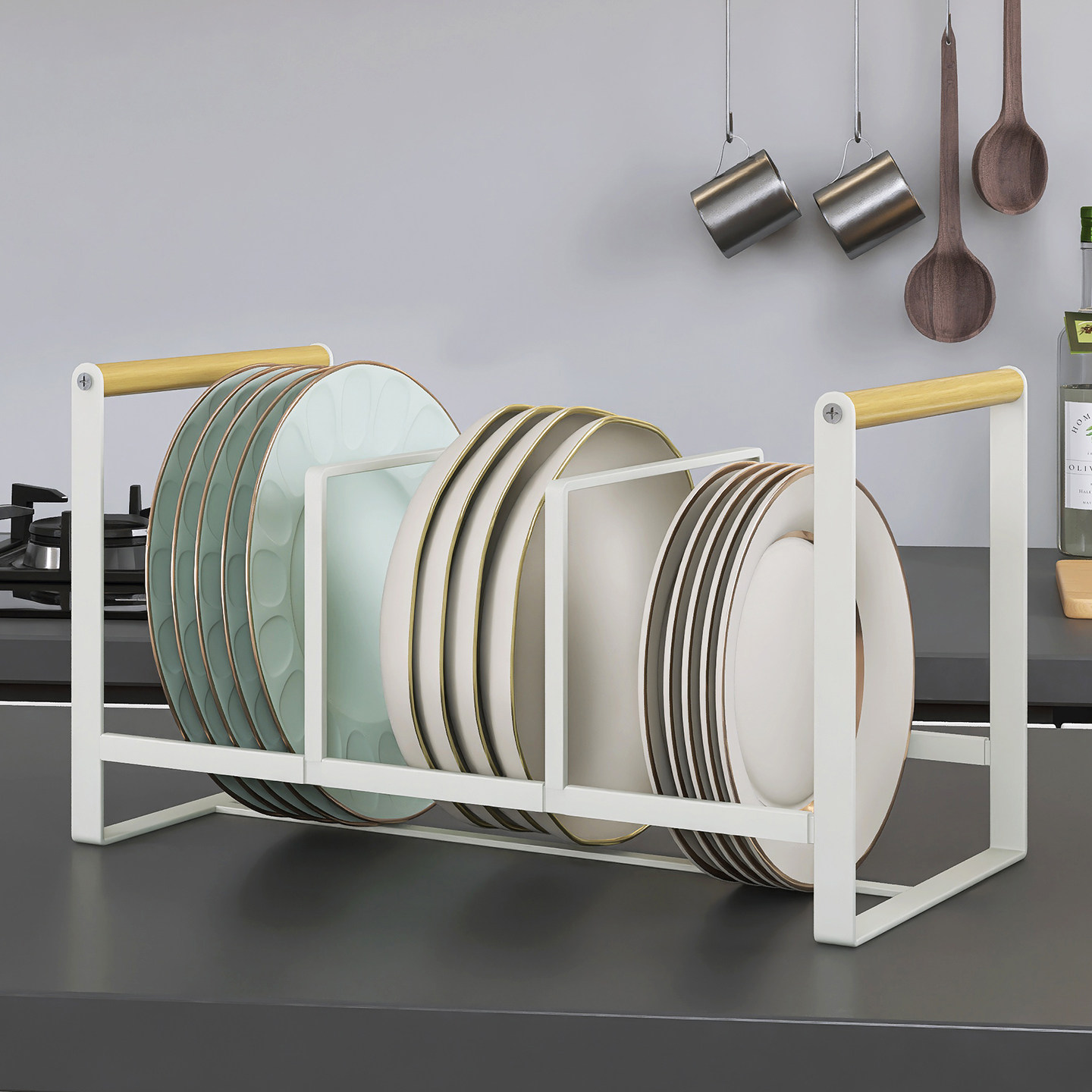 厨房橱柜内盘子收纳神器台面碗碟架抽屉餐盘分隔沥水架分层置物架,厨房/烹饪用具,碗架,淘宝优惠券,粉丝福利购,淘宝优惠卷