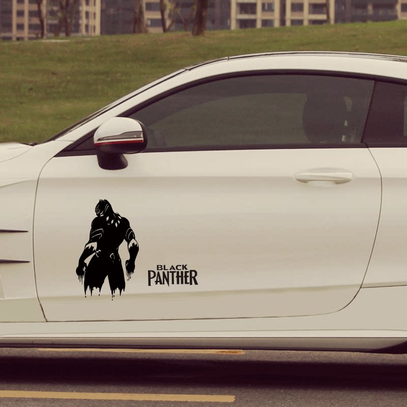 漫威英雄人物黑豹 背影车贴纸改装拉花复仇者联盟black panther