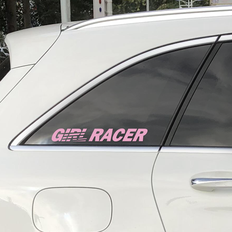 TUTU圖圖車貼 原创GIRL RACER女司机女车手贴纸侧窗贴个性幻彩贴