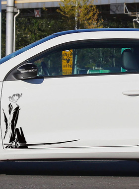 车门贴 汽车贴纸 遮挡划痕贴 死神动漫搞笑人物定制 车贴反光卡通