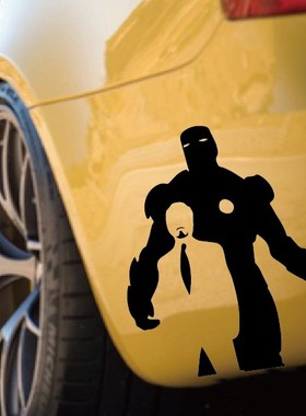 钢铁侠IronMan斯塔克工业小划痕遮挡贴纸汽车贴纸装饰贴人物剪影