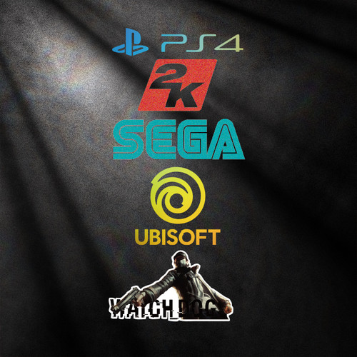 TLP镂空贴 游戏厂标PS4SEGA2K育碧看门狗WATCH DOG镭射变色闪点贴