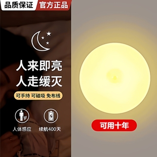 人体智能感应灯走廊不插电小夜灯自动超亮厕所楼道宿舍家用