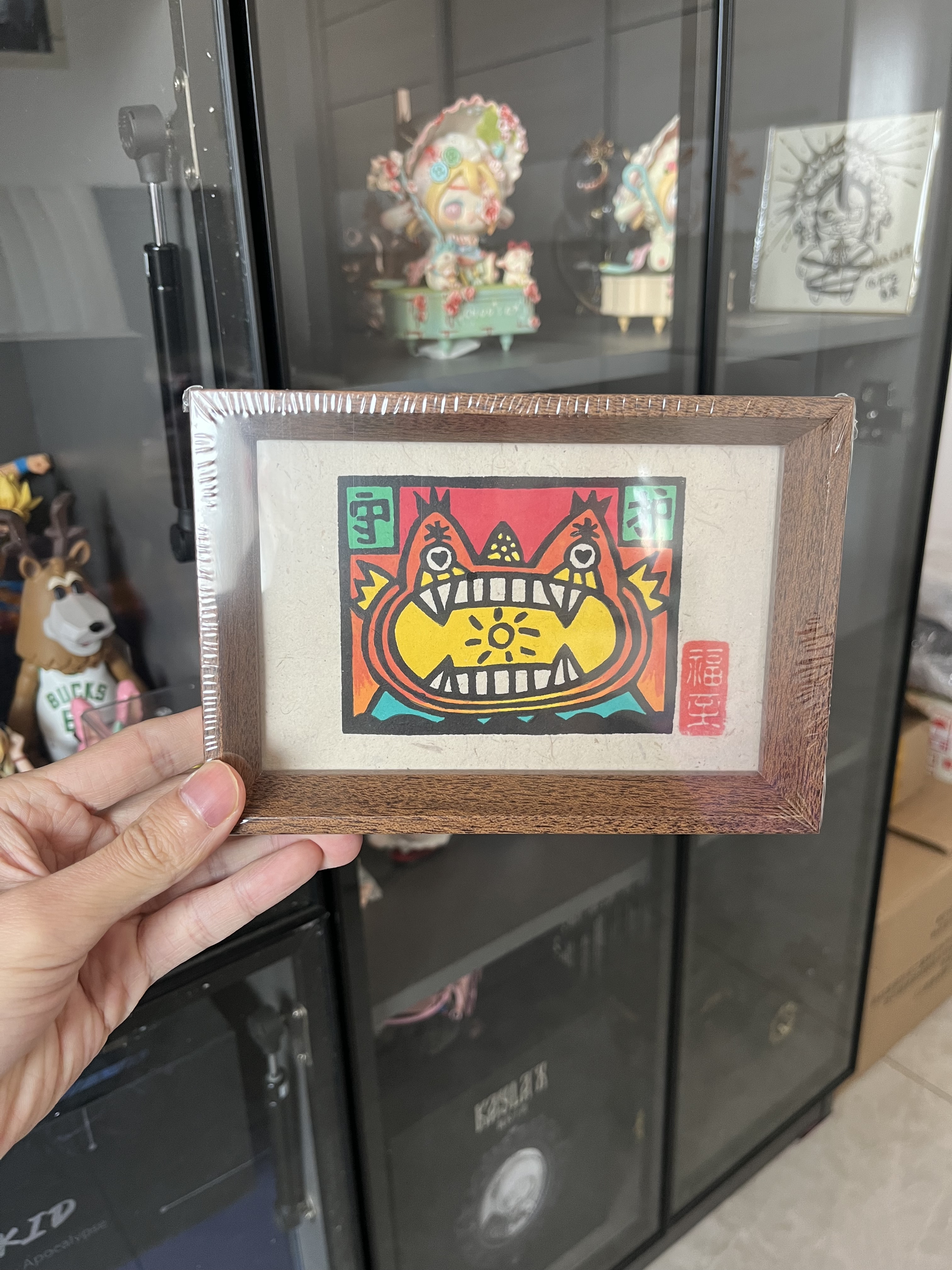 云南非遗白族甲马摆件中式创意画作招财添福情侣办公桌摆件台礼品