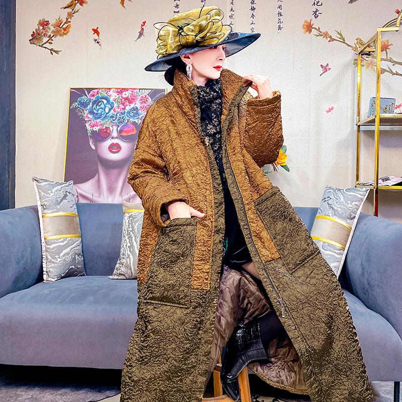 棉聚酯纤维时尚保暖大衣