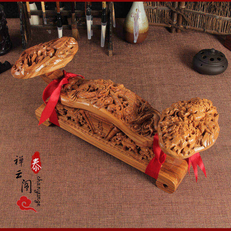 禅云阁天然桃木雕刻如意桃木镇家福祈如意摆件礼品家居福如意摆件