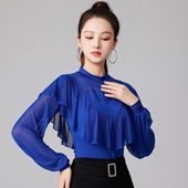 摩登舞交谊练功广 秋冬季 GUBPMTSHIM2023新款 拉丁舞上衣成人女长袖