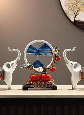 京礼好物聚财纳福流沙画沙漏摆件高档客厅工艺品玄关装饰乔迁之喜