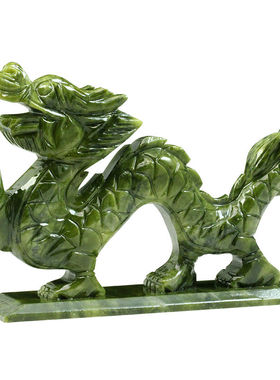 慈缘正堂南玉石雕用品十二生肖摆件工艺品办公室桌面青龙玉石摆件