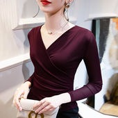 芭库森拉丁舞练功服跳舞上衣2023新款 网纱V领舞蹈国标 摩登舞服装